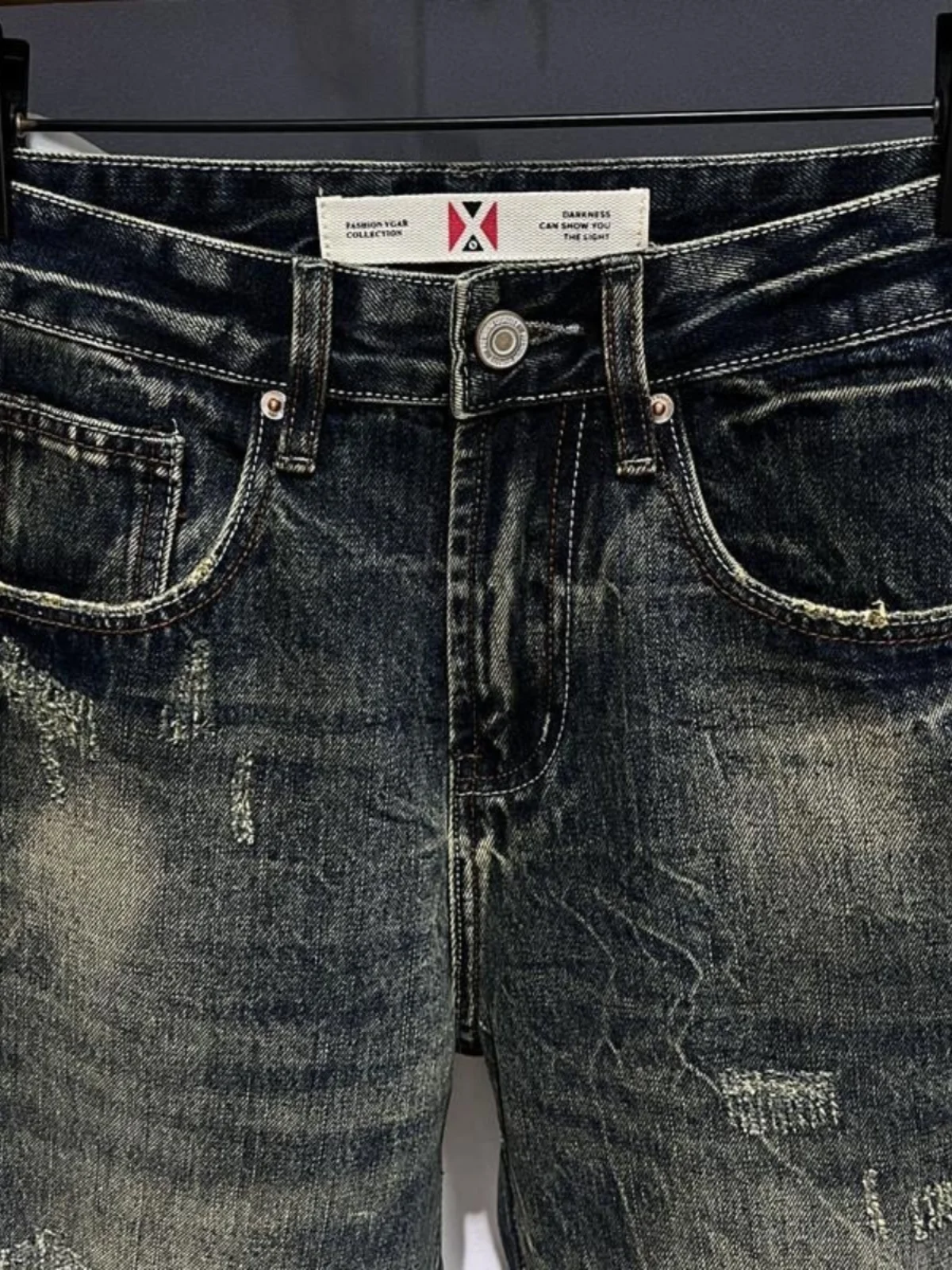 

Американские мужские джинсы в стиле ретро, новинка 2024, весенние прямые брюки желтого цвета грязи, износостойкие брюки для рабочей одежды, хлопковая эластичная...