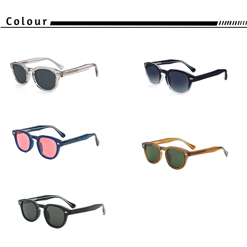 CATERSIDE Retro Runde Männer Sonnenbrille Punk Propionsäure Pin Tempel Luxus Sonnenbrille Frauen Sport Freizeit Party Brillen UV400 – Detail 5