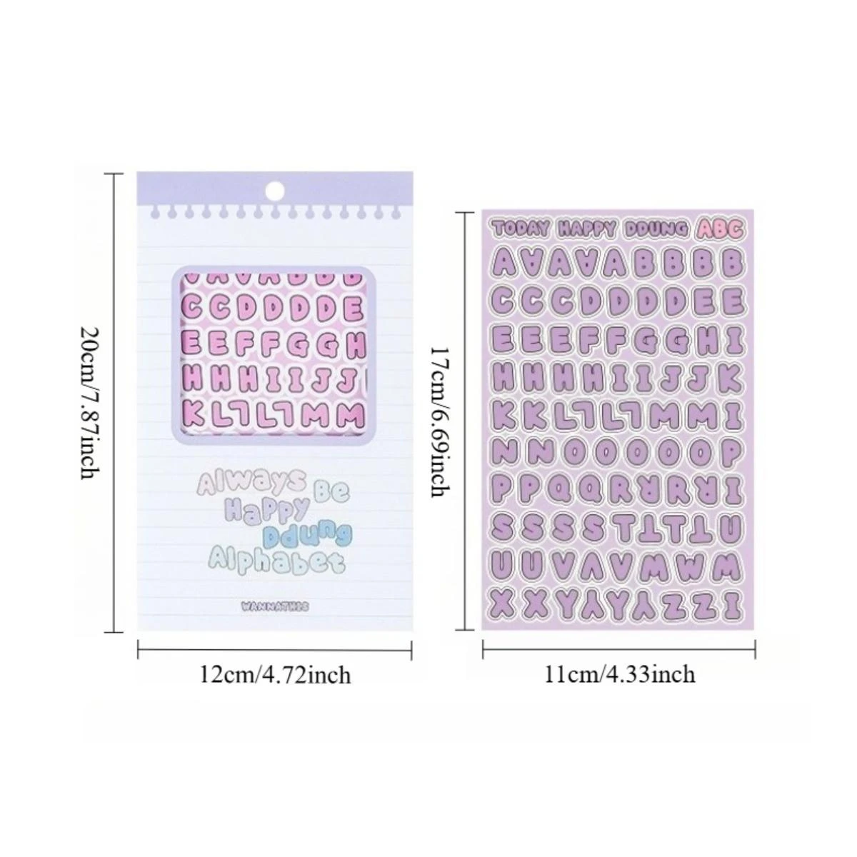 8-Piece Cute Candy-Colored Alphabet Stickers Full Set of Capital And Small Letters for Diary DIY Decoration Mark Stickers