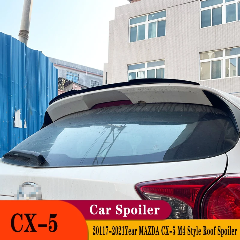 

For Mazda CX-5 CX 5 Hatchback Roof Spoiler 2017-2022 Carbon Fiber Look Black Unpainted Rear Wing Body Kit Accessories Styling