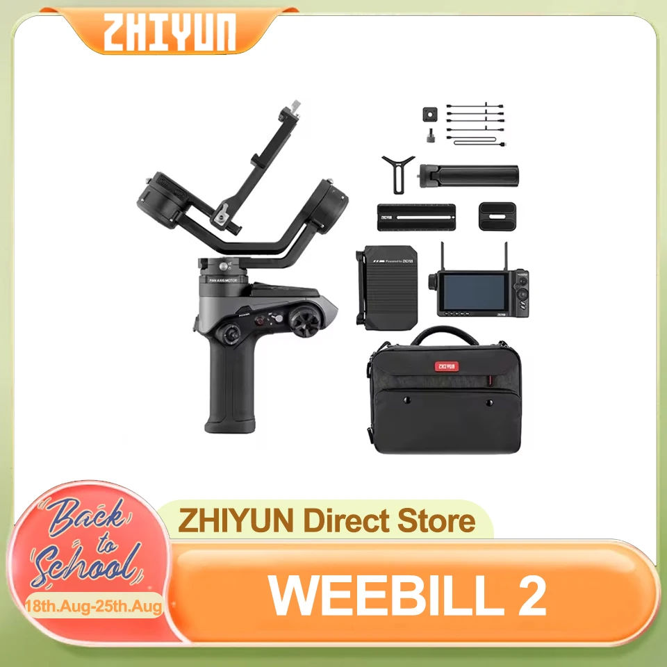 

ZHIYUN WEEBILL 2 3-Axis Camera Gimbal with 2.88" Touch Screen Display for Film Shooting Live Streaming Interview Recording