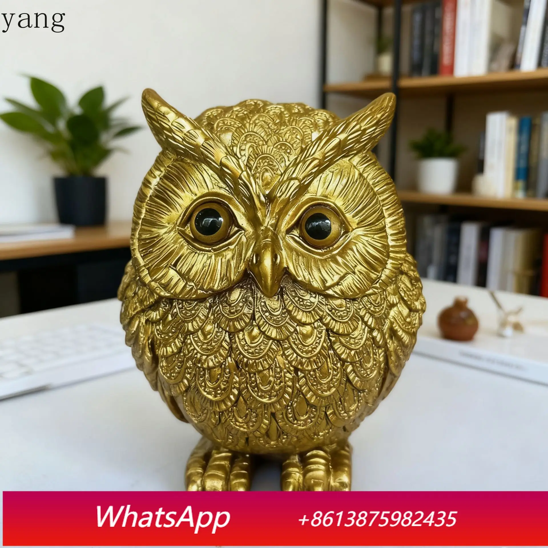 

CX new retro little owl button luminous ornament home high-end living room entrance