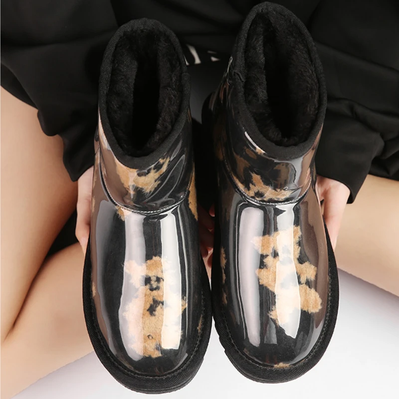 Ankle Boot for Women Winter Shoes 2022 New In Plus Velvet Warm Snow Boots Female Comfort Walking Footwear Botas Estampadas Mujer