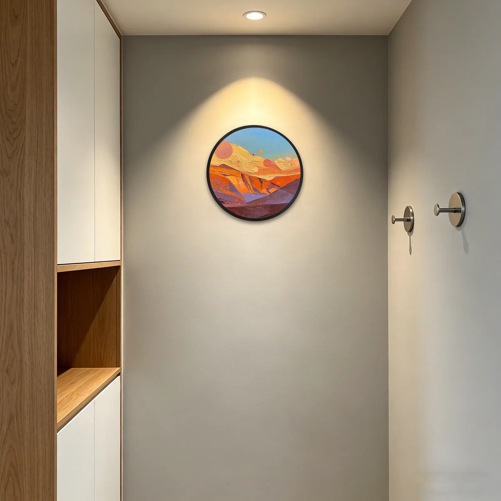 Round Metal Picture Frame Matte Black 12 Inch Circle Frame for Canvas Oil Painting Posters Gallery Wall Display