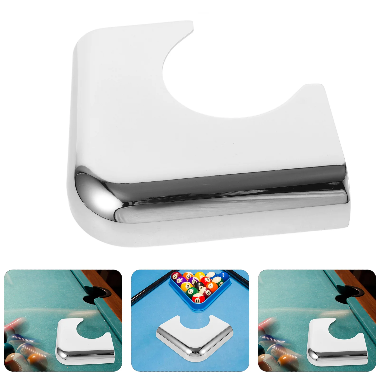 

Pool Table Corner Protector Billiard Plate Metal Hardware Accessories Protection Guards Silver