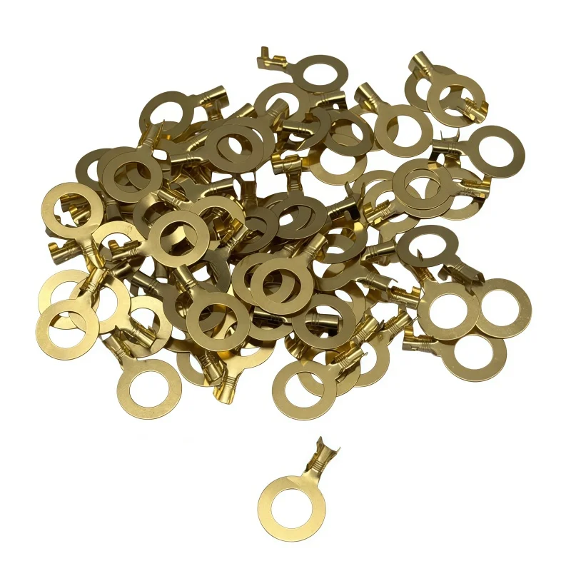 M3/4/5/6/8/10 Round Grounding Piece U-shaped O-shaped Fork-shaped Ring-shaped Grounding Ring Wire Ear Cold-pressed Terminal