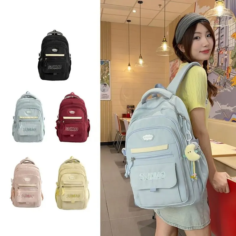 New Spring Summer Bowknot Backpack for Girls Large Capacity Casual Travel Daypack Fashion Versatile School Bag