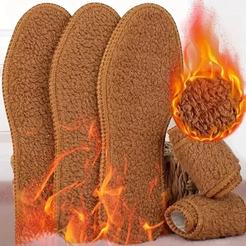 Winter Self Heated Thermal Insoles for Shoes Wool Thicken Warm Soft Shoes Pads Breathable Skin-friendly Insoles for Feet Care