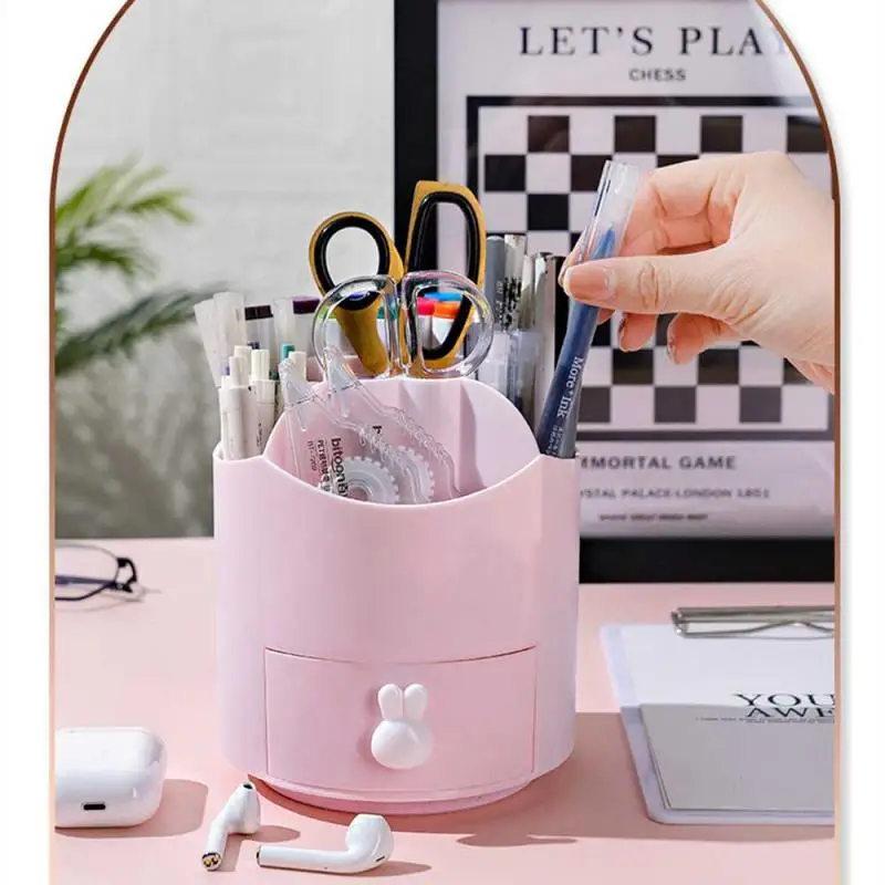 Makeup Storage Holder Multifunctional With Smooth Edges Rotatable Convenient Office And Educational Supplies Rotable Pen Holder