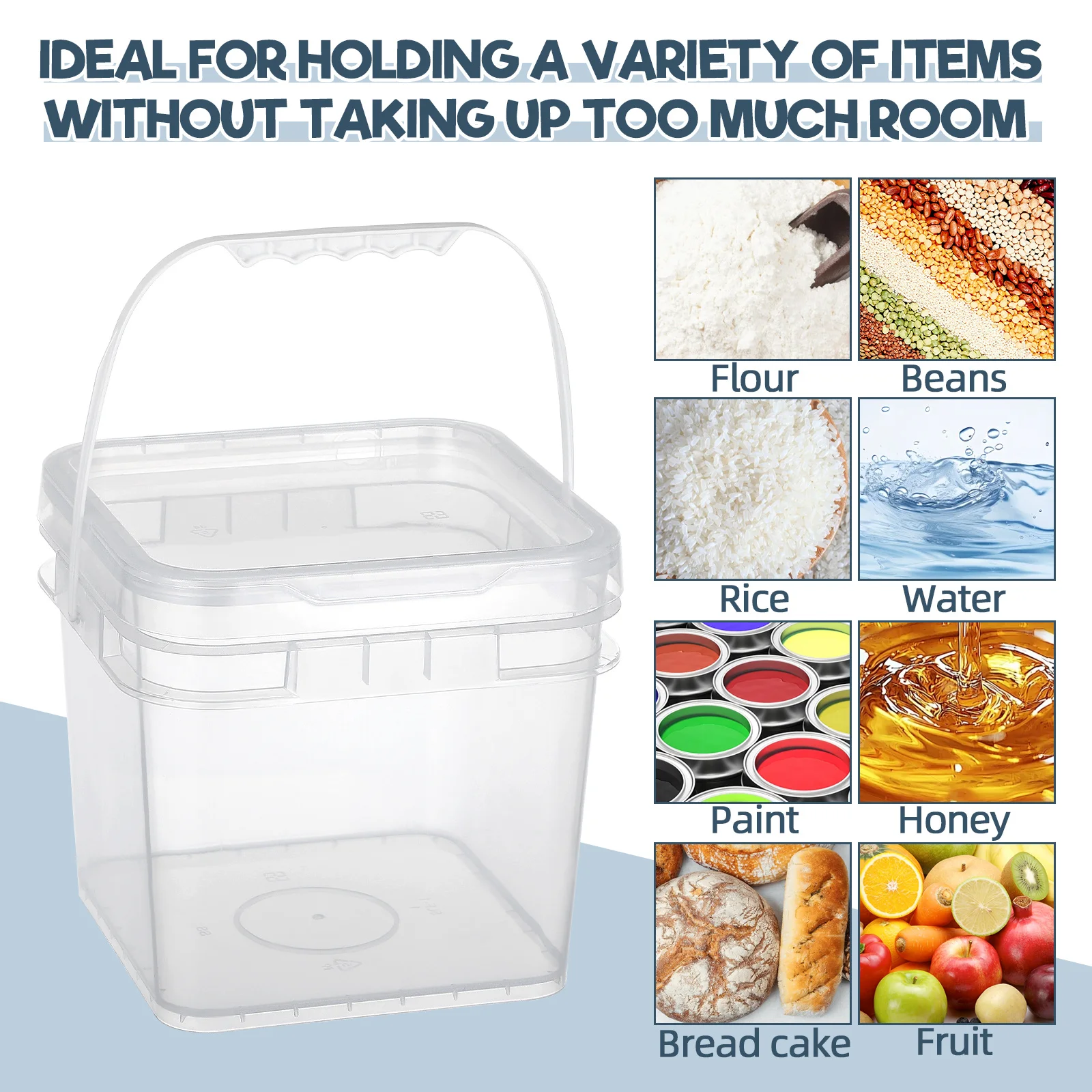 5L دلو الطلاء حاوية تخزين بلاستيكية شفافة مانعة للتسرب مختومة دلو للطلاء الدهانات أصباغ حامل الطلاء