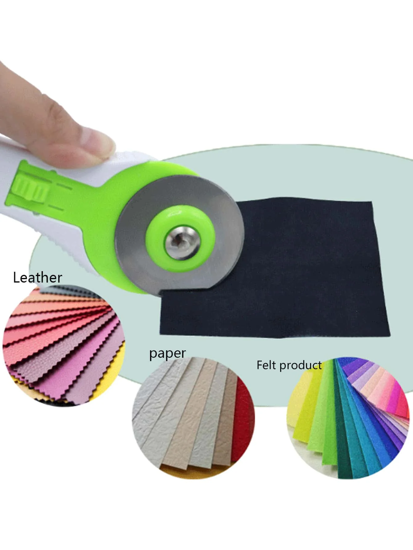 28mm sewing accessory fabric cutter with leather finish, circular rotating blade, DIY sewing tool for patchwork