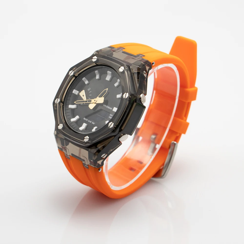 Kit Mod trasparente per Casio GA2100 GA2110 GAB2100 Custodia per PC Custodia con cinturino in gomma per Casio GA2100 GA2110 Accessori di ricambio