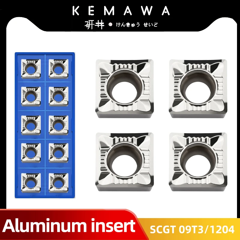 KEMAWA  Aluminum Insert SCGT09T302 AK H01 SCGT 09T304 SCGT 09T308 Turning Tools For AL CNC Lathe Cutter 10pcs Plate Cutter M02