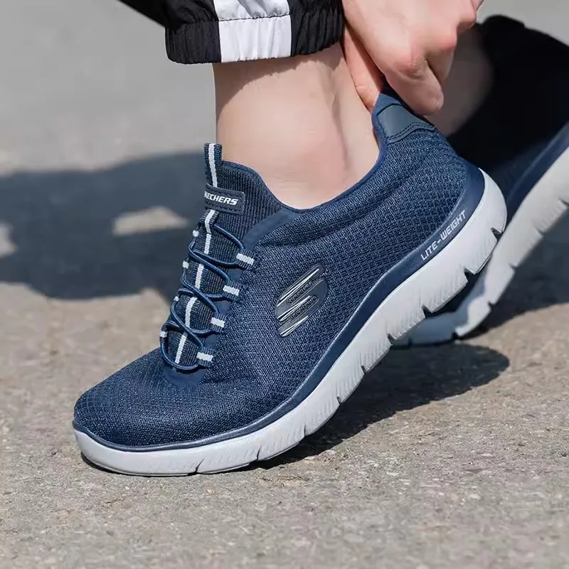 أحذية رياضية رجالية من Skechers أحذية مشي كاجوال خفيفة الوزن بسطح شبكي مسامي صيفي