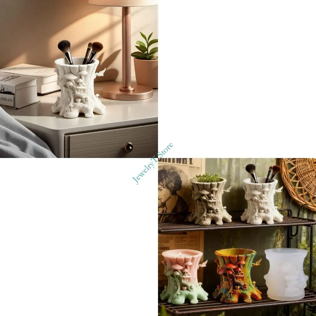 

LX9D Flexible Silicone Stump Mold For Concrete Resin Planter And Decorative Holders