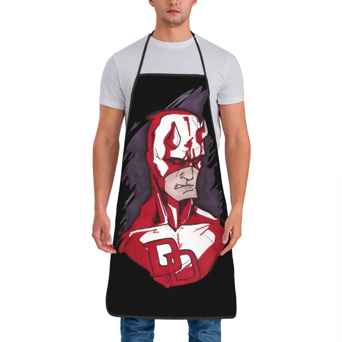 Funny Fight Apron Men Women Unisex Kitchen Chef Marvel Daredevil Tablier Cuisine Cooking Baking Painting