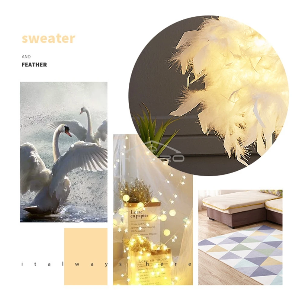 LED โคมไฟตั้งโต๊ะขนาดเล็ก Nordic โรแมนติก Creative Feather งานแต่งงานสีแดงสาวห้องนอนไฟฉายข้างเตียง Night Reading Light