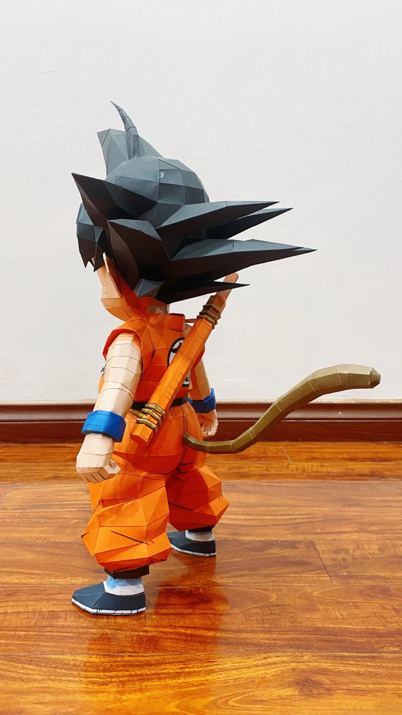 0.5m SonGoKu Paper Model Japanese Anime Figures Papercraft 3D DIY Puzzle Handmade Toy Gift Home Decor Desk Decoration Sculpture