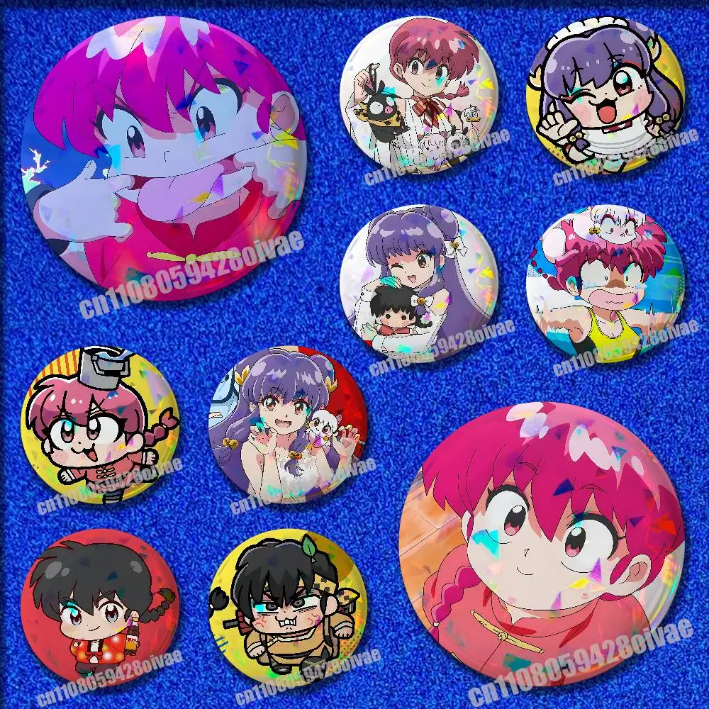 

R-Ranma Saotome Akane Tendo Insignia Badge Case For Collectibles 32mm 58mm Ornament Brooch Button Round Pins