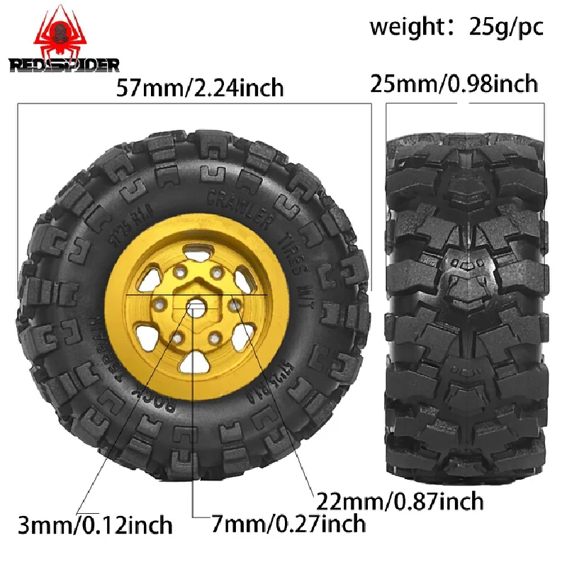 ชุดยางรถปีนเขา RS Red Spider 1/18 TRX4M Horse Climbing Car FMS Gold Mining Storm Bronco รุ่น R272 พร้อมรีโมทคอนโทรล อะไหล่และอุปกรณ์เสริม