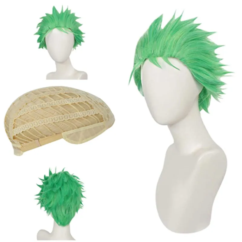 

Anime Roronoa Cos Zoro Cosplay Wig Props Heat Resistant Synthetic Hair Carnival Halloween Party