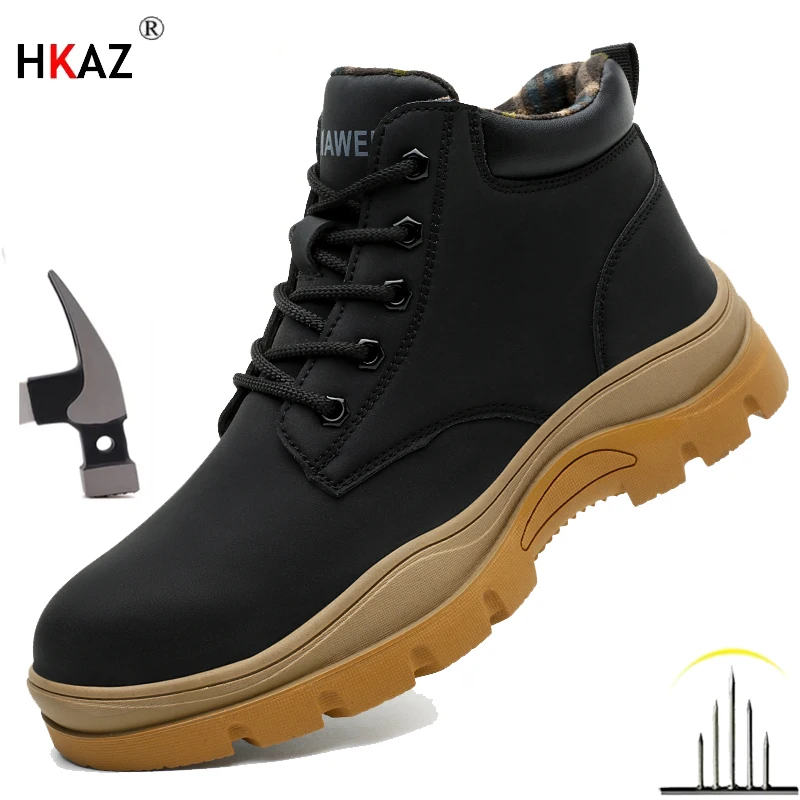

Work Safety Shoes For Men Waterproof Breathable Work Sneakers Steel Toe Shoes Anti-puncture Safety Protective Shoe Climbing shoe