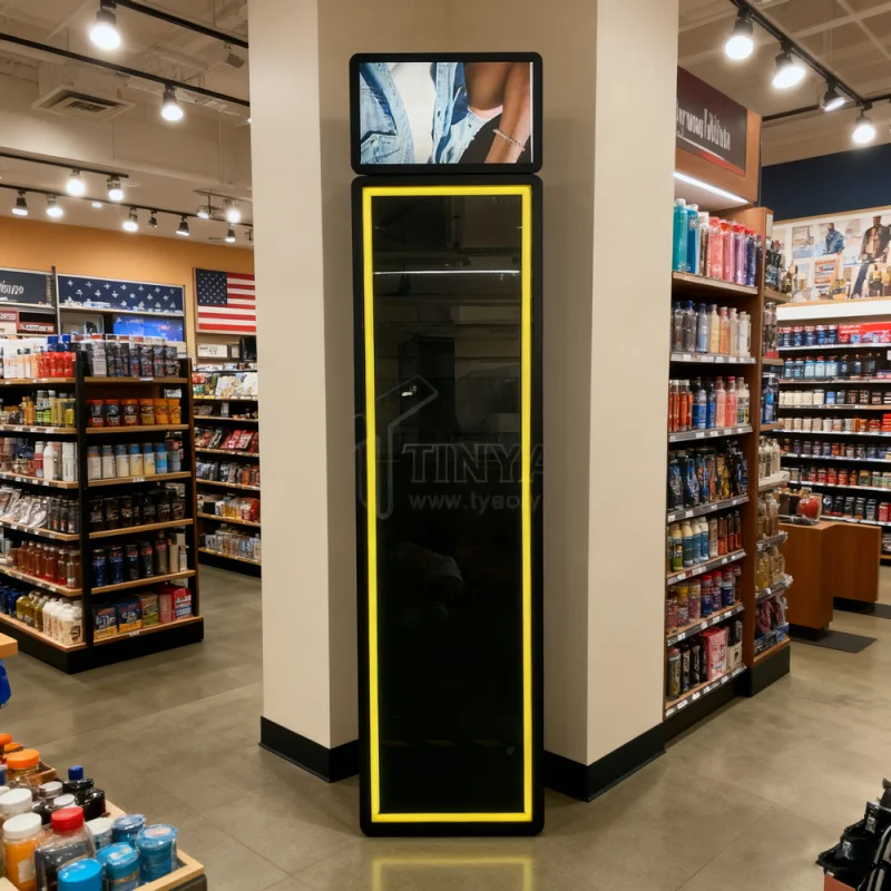 맞춤형 언더 카운터 푸셔 선반 간트리 곤돌라 목재 설비 서랍 판매 디스플레이 캐비닛