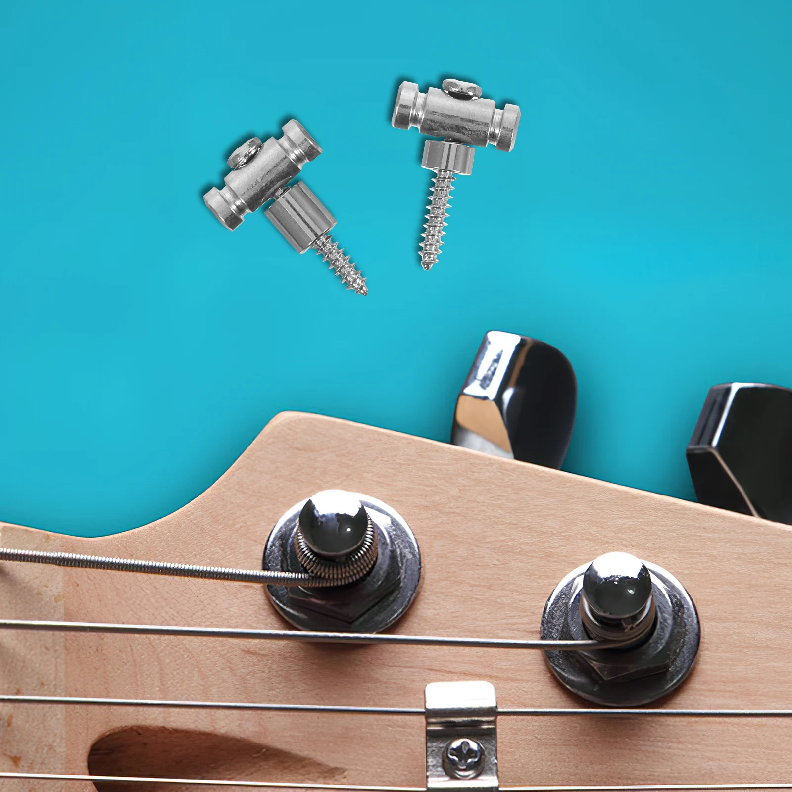 

2pcs Iron Retainer Headstock Press String Stabilizer Durable Metal Retainer For Electric Guitar String Locking Device Guitar