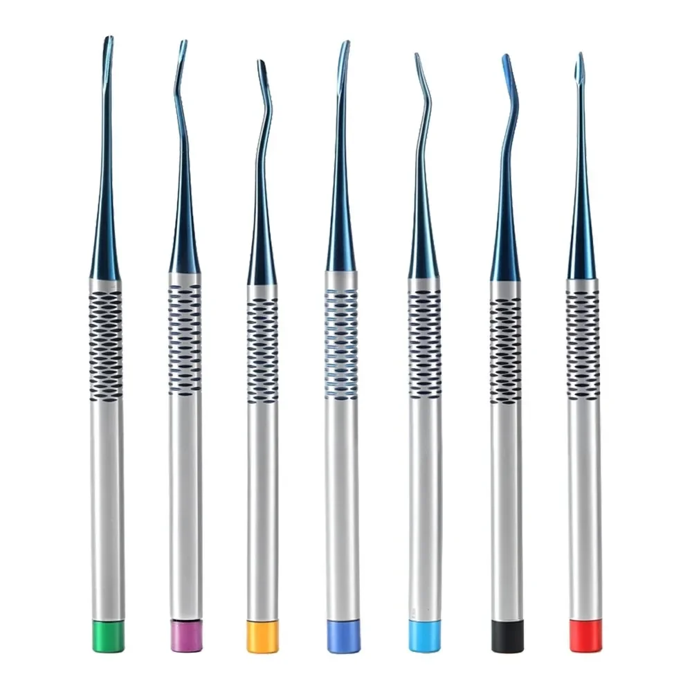 7Pcs Dental Implant Luxating Root Tooth Elevator Knife Titanium Alloy Extraction Minimally Invasive Dentist Tool set