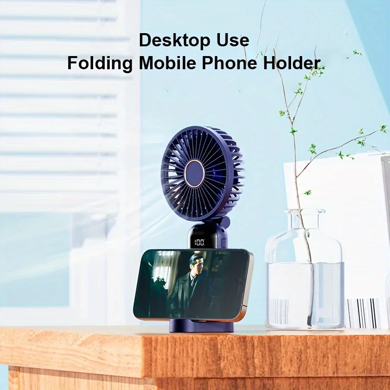 Xiaomi F01 Portable Fan, Battery Operated Blower, 5 Speeds Personal with Base, Digital Display, 180° Ajustable Lash