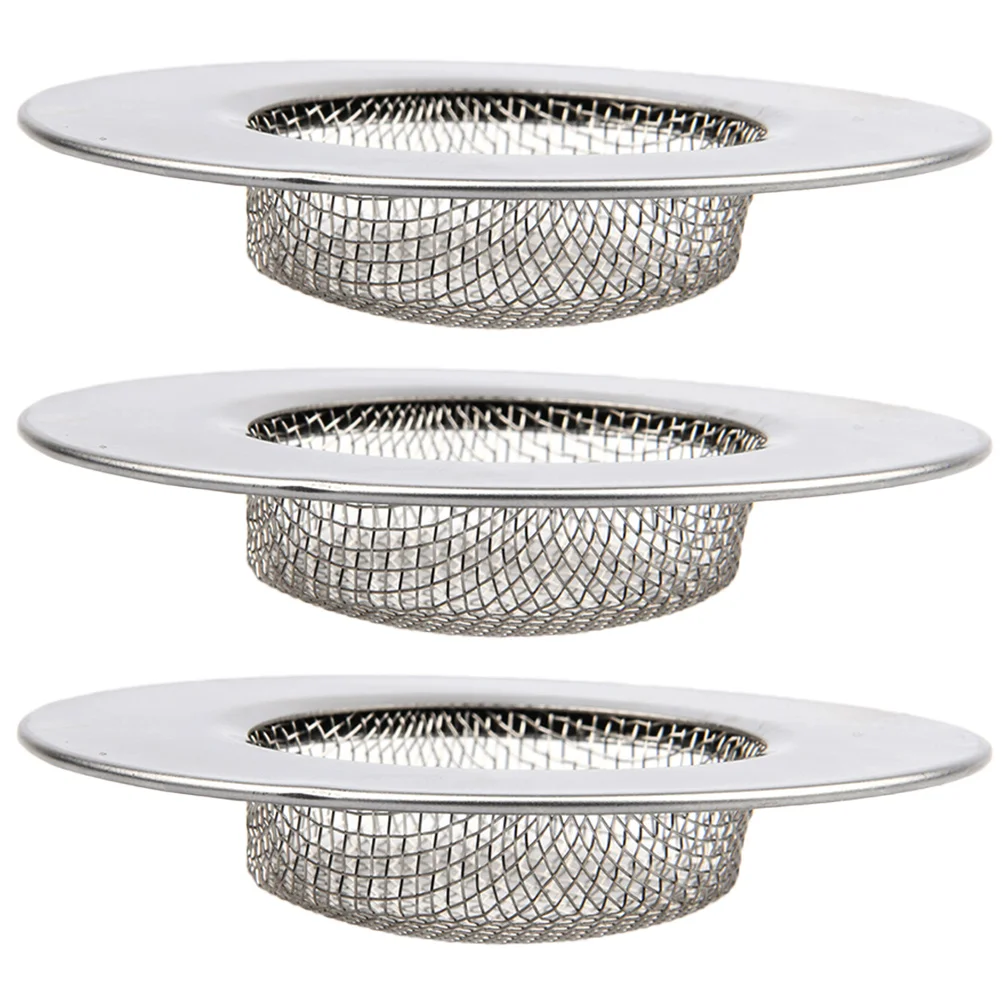 3 Pcs Sink Strainer Shower Hair Catcher Reusable Stainless Steel Drain Cover Bathroom Kitchen Tub Filter Anti Blocking Deodorant