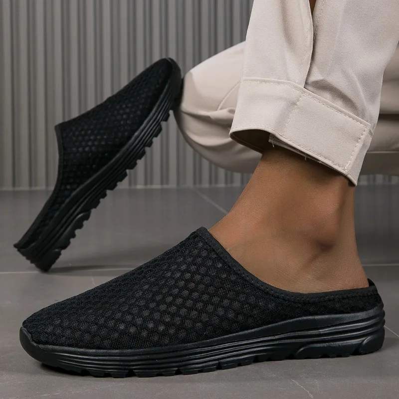 Mens Daily Walking Cloth Shoes Fine Elastic Knit Woven Upper Soft Flat Sole Anti Abrasion Indoor Casual Footwear view 5