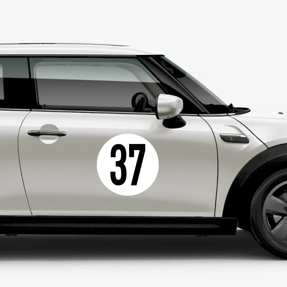 Car Door Side Number 37 Sticker Auto Decoration Vinyl Decal For MINI Cooper One Countryman F55 F56 F60 R55 R56 R60 Clubman R61