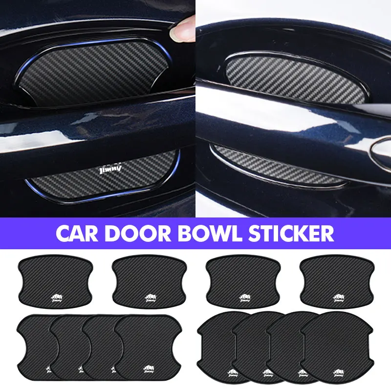 

Car Door Bowl Handle Protective Carbon Fiber Adhesive Sticker For Suzuki Jimny jb35 jb74 jb43 jb53 jb64