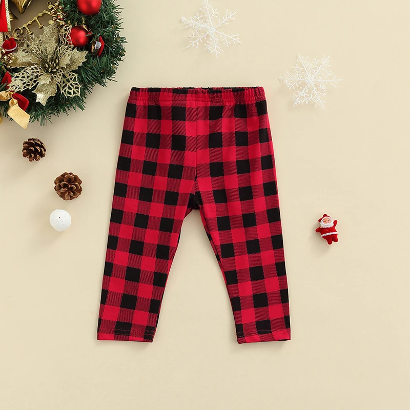 Fashion Baby Cotton Pants Plaid Print Straight Wide-Leg Ruffle Loose Fall Winter Trousers For Kid Boys Girls Daily Wear Hot Sale