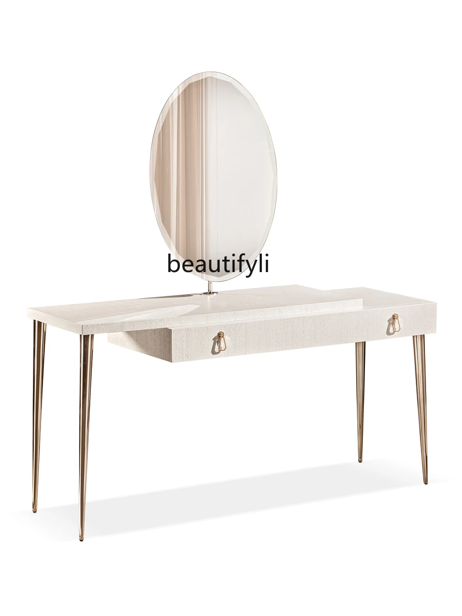 

Italian Minimalist Dressing Table Fashion Modern Light Luxury Master Bedroom Jewelry Storage Dressing Table Customization