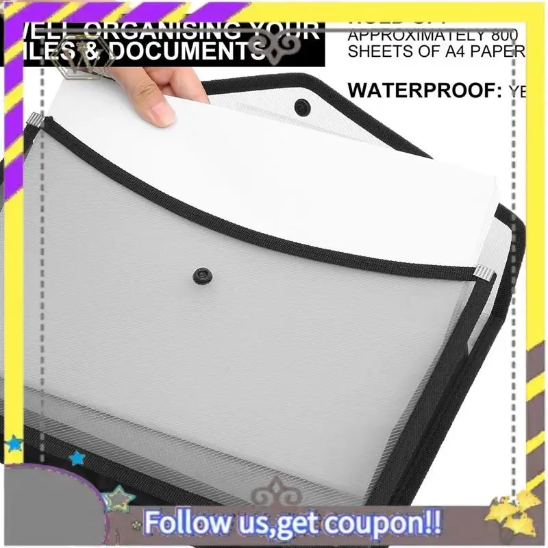 

New 6Pcs A4 Capacity Plastic Bag File Organizer Document Bag File Folders Envelope Folder Stationery Storage Pouch