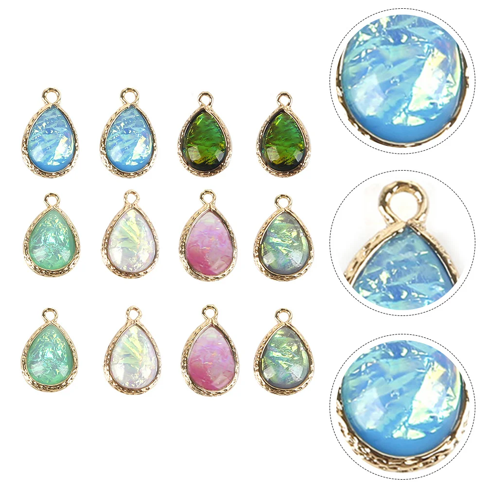 

12Pcs Drop Shape Alloy Pendant Mixed Color DIY Jewelry Making Charms for Earrings Bracelets Necklace Keychain Parts