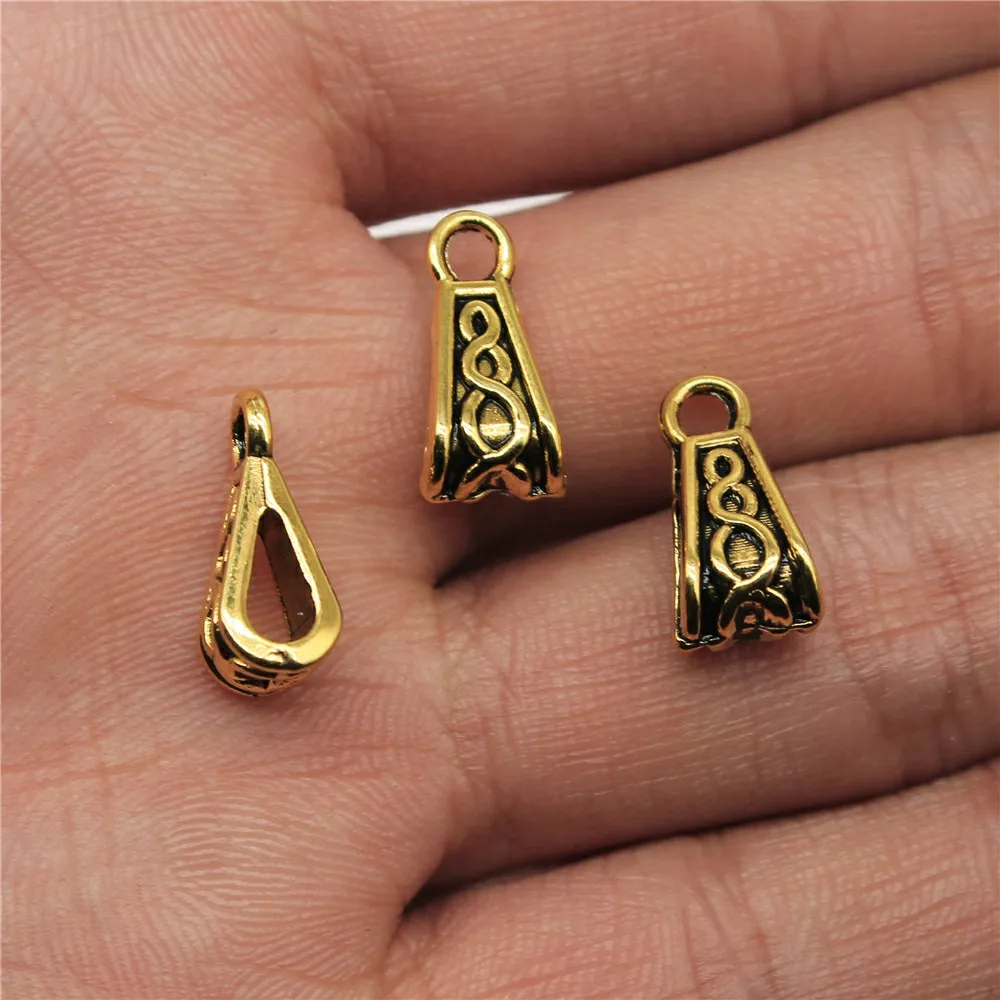 20pcs Bail Beads Charm 3 Colors Zinc Alloy DIY Jewelry Making Accessories DIY For Bracelet Necklace 6x7x10mm