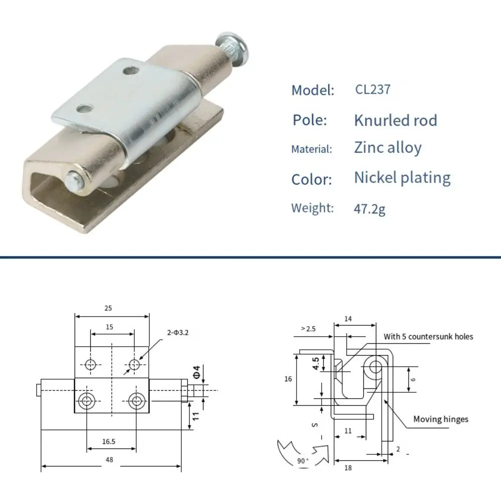 

Iron Distribution Box Welding Hinge CL237 Plug Type Industrial Hinge Electrical Distribution Boxes Concealed Mounting