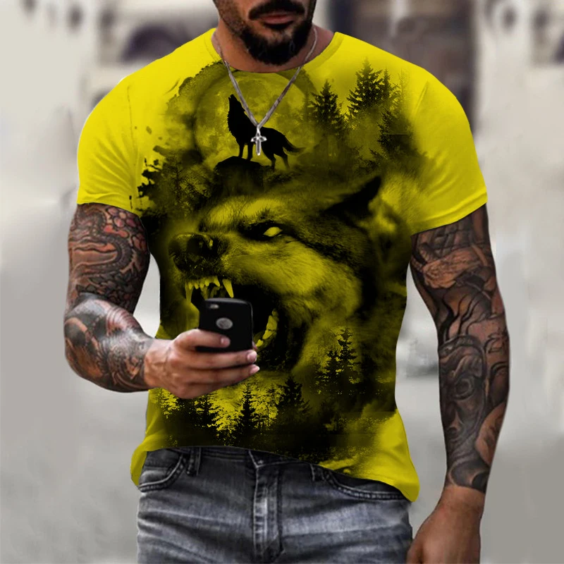 3D printe Animal Wolf face man \'s T- Tshirt New loose lion casual majestic summer fashion shirt Harajuku oversized t shirt