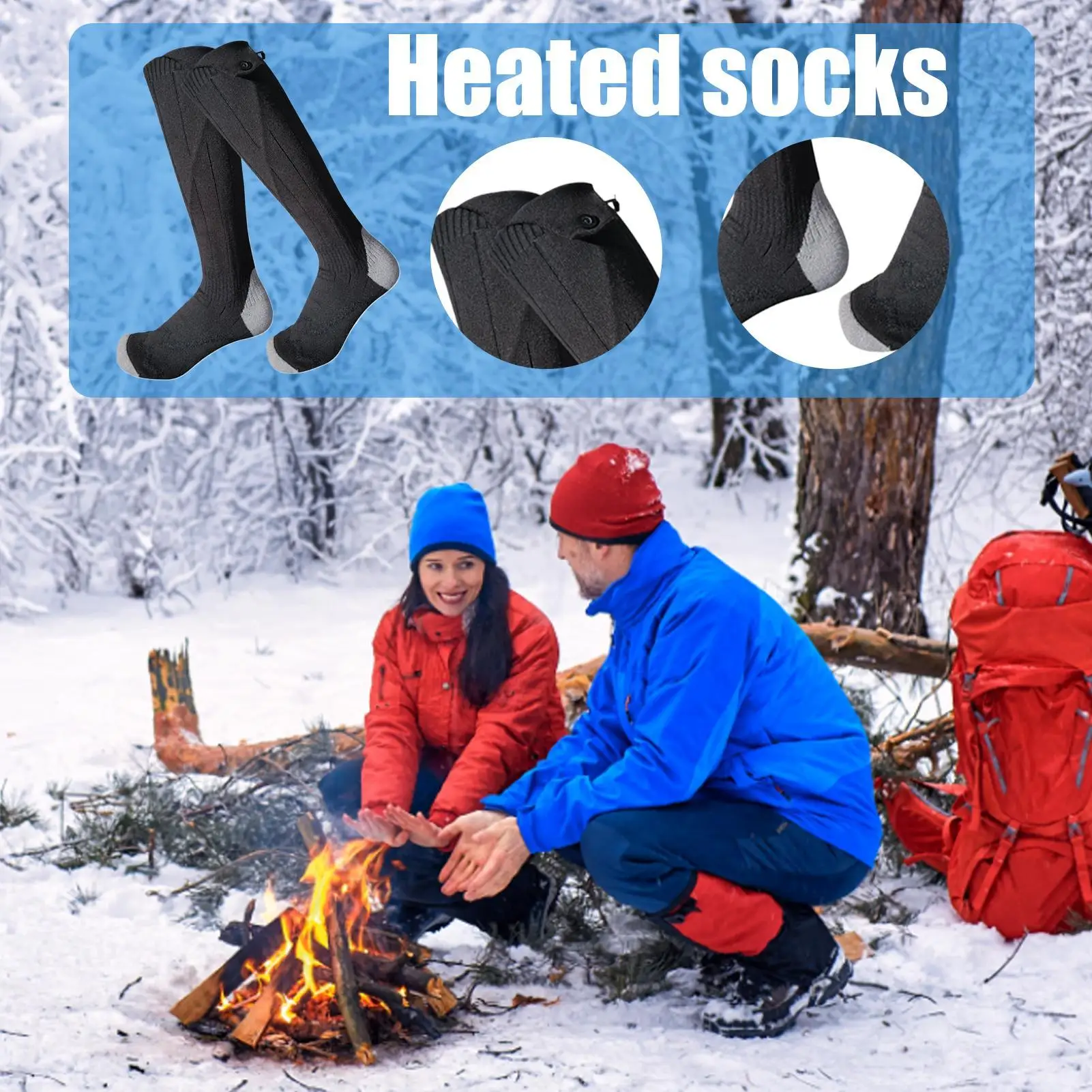 جوارب ساخنة للرجال اللاسلكي 4 مستويات قابلة للشحن تدفئة القدمين الشتاء الحرارية الصيد الجوارب للصيد في الهواء الطلق ركوب الصيد #6