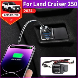 For 2024 Toyota Land Cruiser 250 Car QC3.0 Quick Charger Modification Prado LC250 FJ250 Interior Upgrade Accessories Tuning