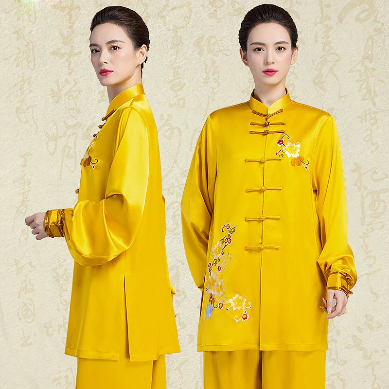Women's New Tang Style Tai Chi Suit for Senior & Middle-Aged, Baduanjin Martial Arts Training Wear
