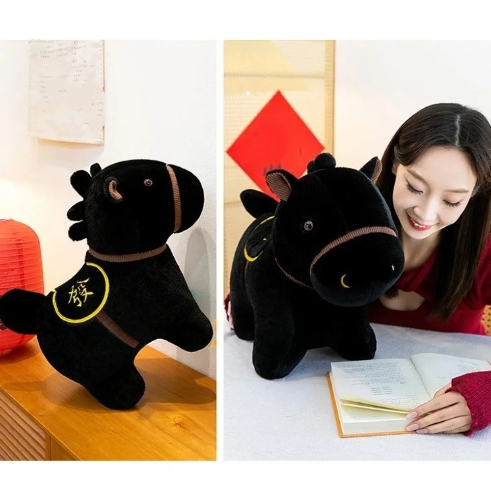 Chinese Stijl 25/30 cm Paard Zodiac Paard Zegen Knuffeldier Zacht Fluwelen Gesimuleerde Paard Nieuwjaar Mascotte