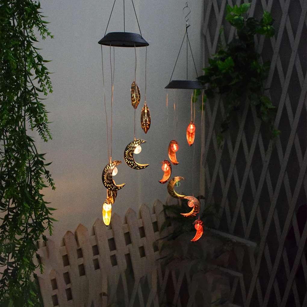 LED Color Solar Light Decorative Moon Wind Chime For Garden Landscape Decorate And Embellish Garden