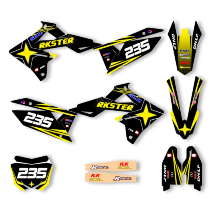 

Powerzone Motorcycle Graphics For Suzuki RMZ450 2018-2022 Adhesive Decals Sticker Kits for RMZ250 2019 2020 2021 2022