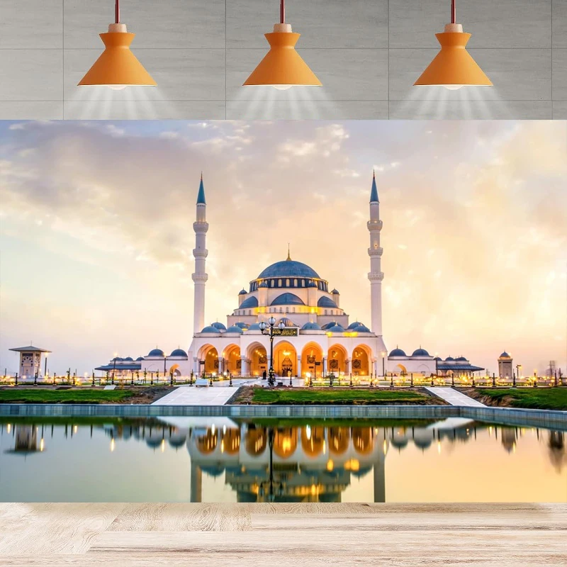 

Sharjah Mosque Photography Background Dubai Muslim Ramadan Traditional Islamic Religious Building Quran Home Party Backdrop Wall