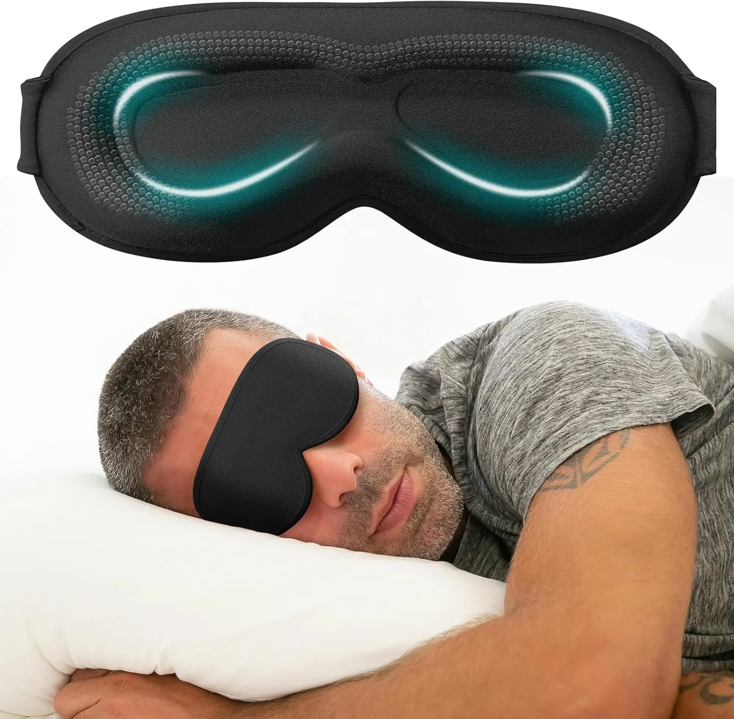 

Eye Mask Cover for Sleeping - Sleeping Eye Masks for Sleep with Adjustable Strap, Lash Extension Eye Covers for Women Men