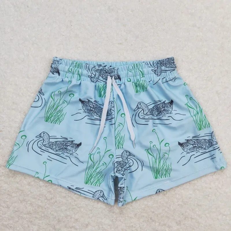 3.3yan New rts baby summer boys beach shorts wholesale boutique duck aqua boys swimming trunks